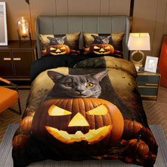 Spooky Cat - 3 Piece Quilted Set