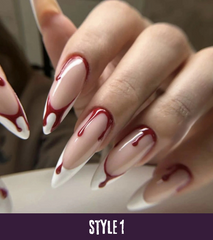 Red Blood Nail Set -24 Pieces