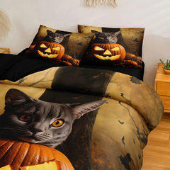 Spooky Cat - 3 Piece Quilted Set