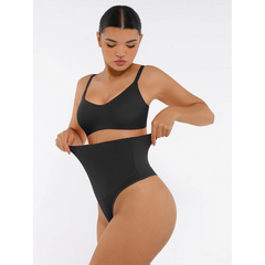 SculptEase™ Mid-Waisted Thong Tummy Control Shaper Panties