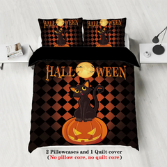 Cat O' Lantern - 3 Piece Quilted Set